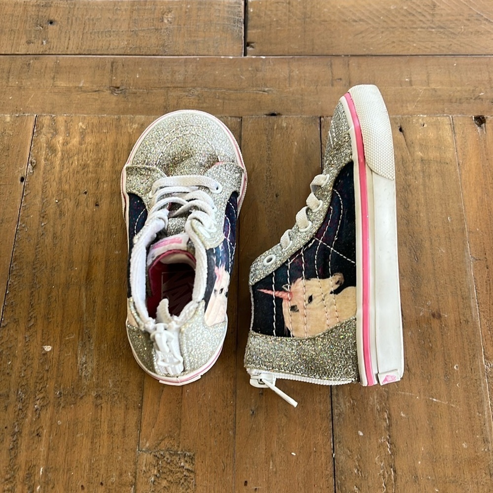 Vans silver glitter unicorn Hitop sneakers